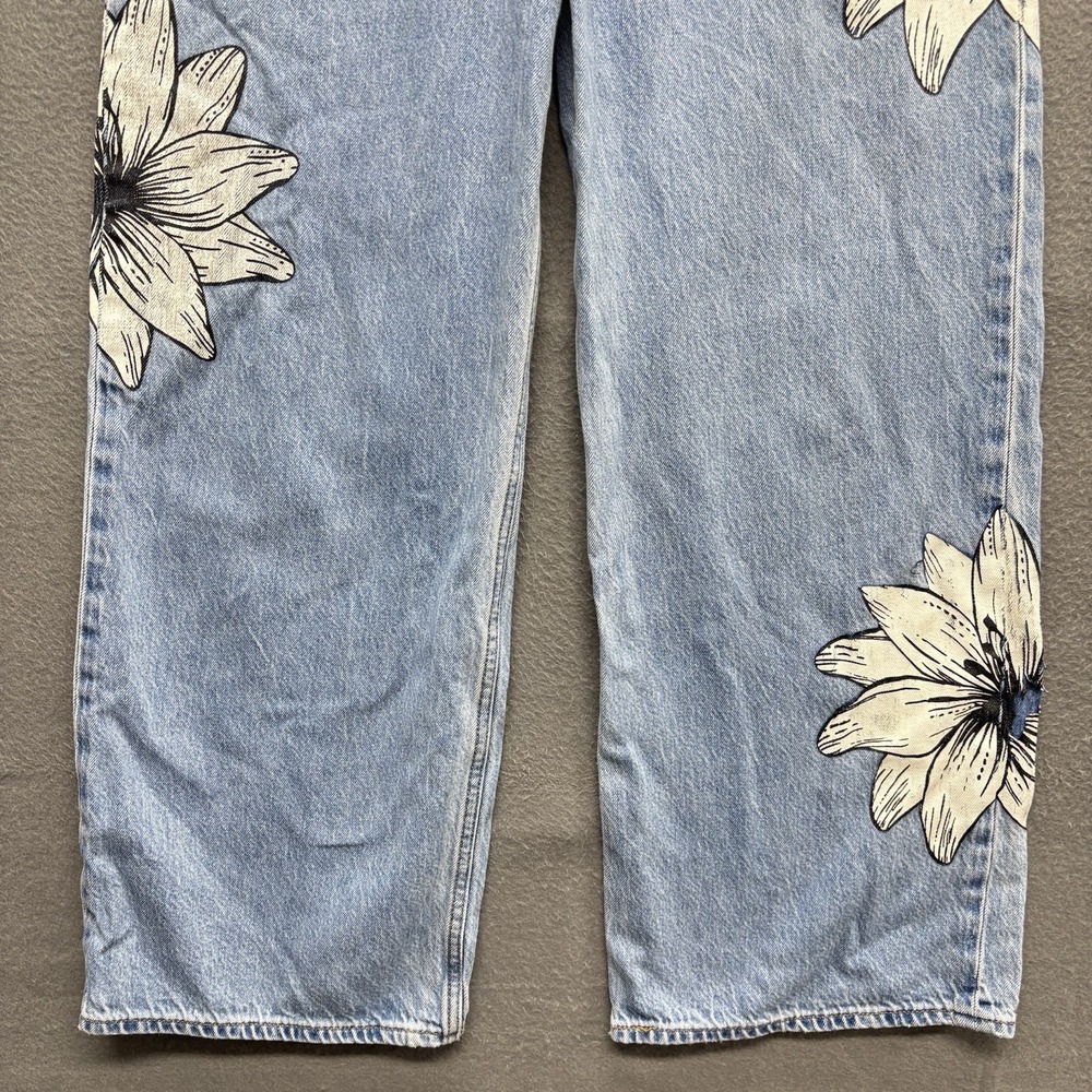 Levi's X FARM Rio High Rise Loose Jeans Women's 30x29 Blue Floral Tropical - Picture 4 of 13